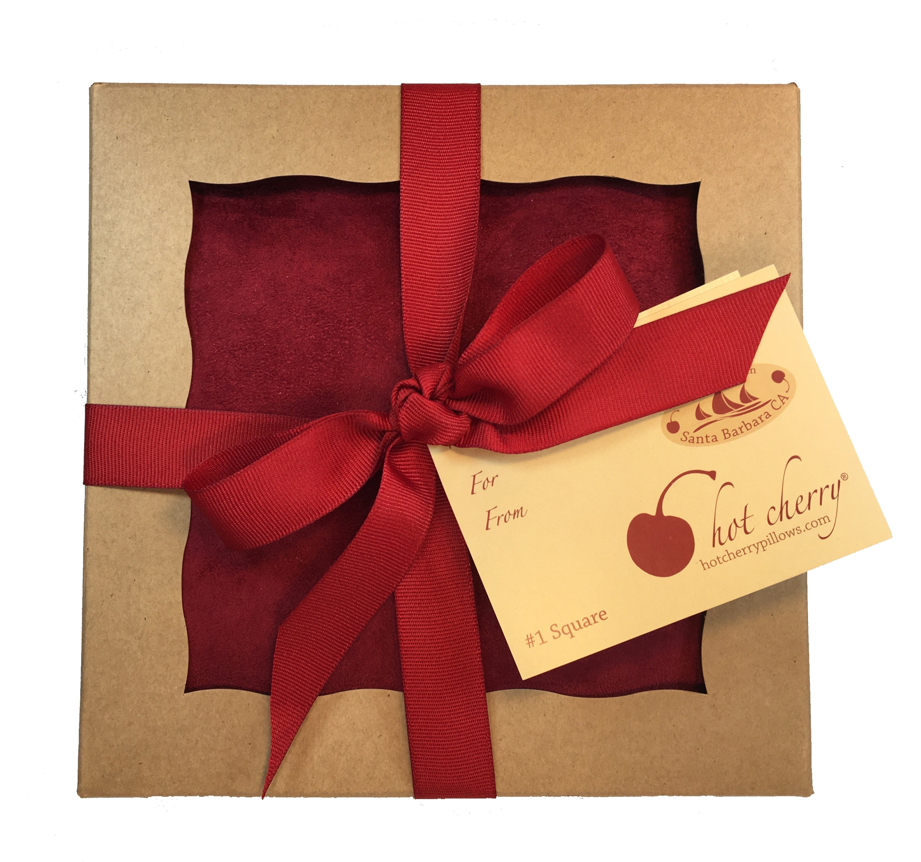 Hot Cherry Square Heat Pillow - Red Ultra-Suede