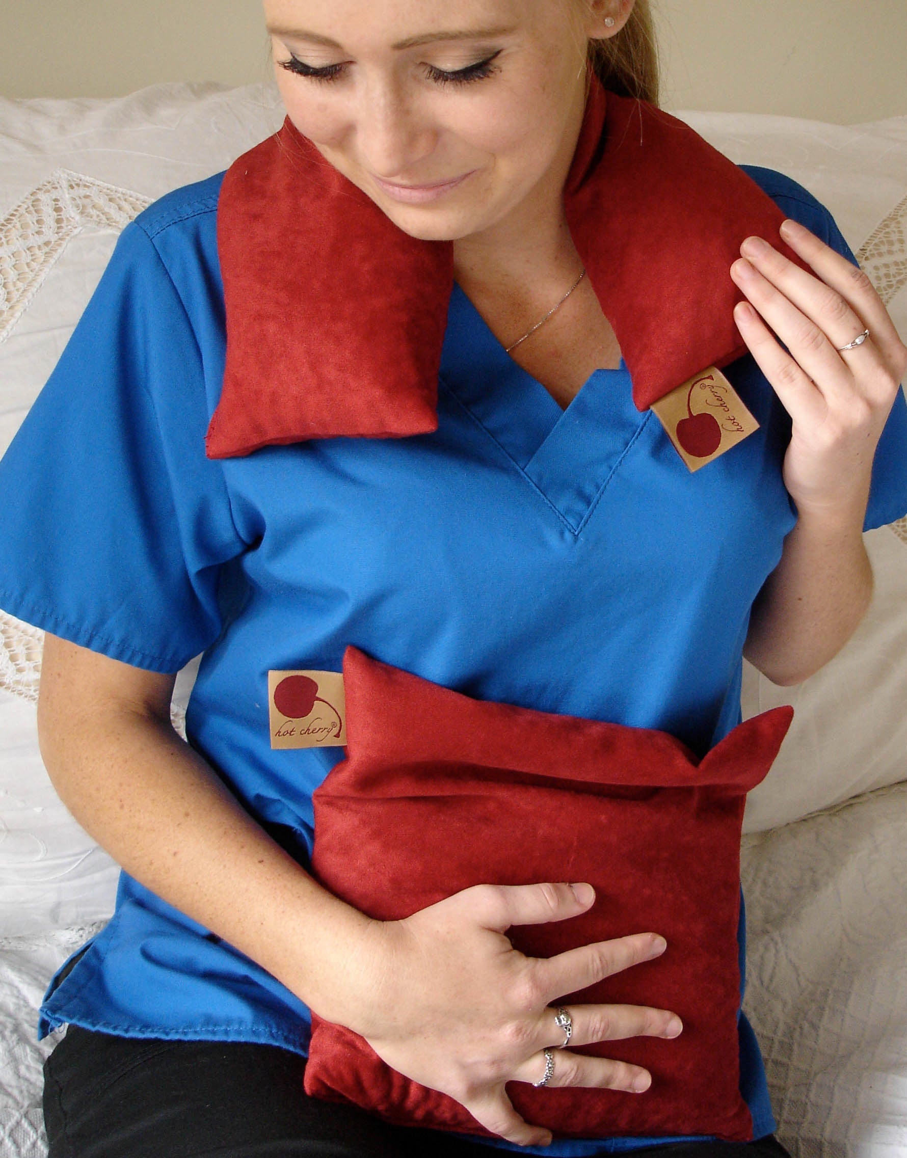 Hot Cherry Pillow Gift Set - Red Denim 3 Piece