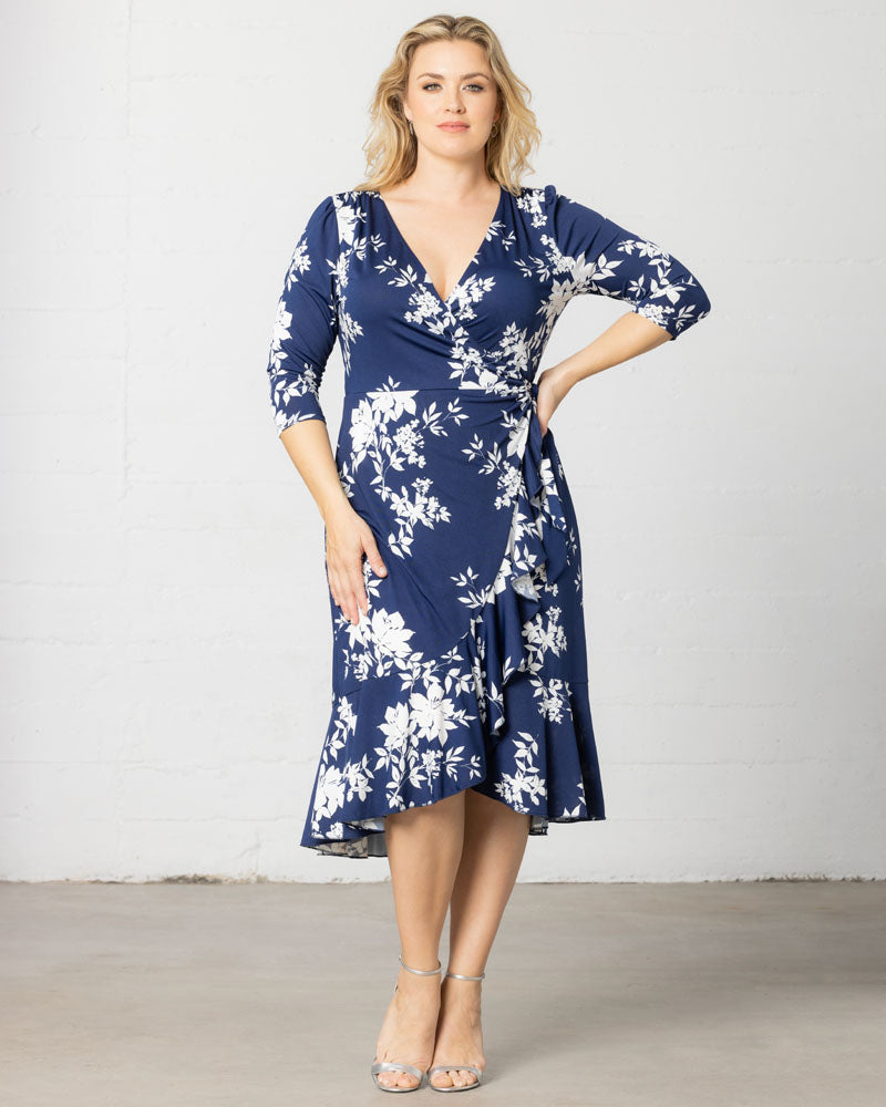 Plus Size Flirty Flounce Wrap Dress