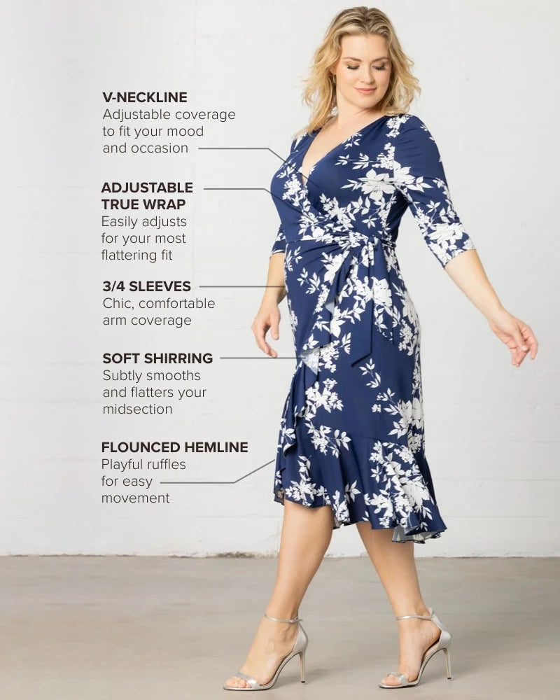 Plus Size Flirty Flounce Wrap Dress