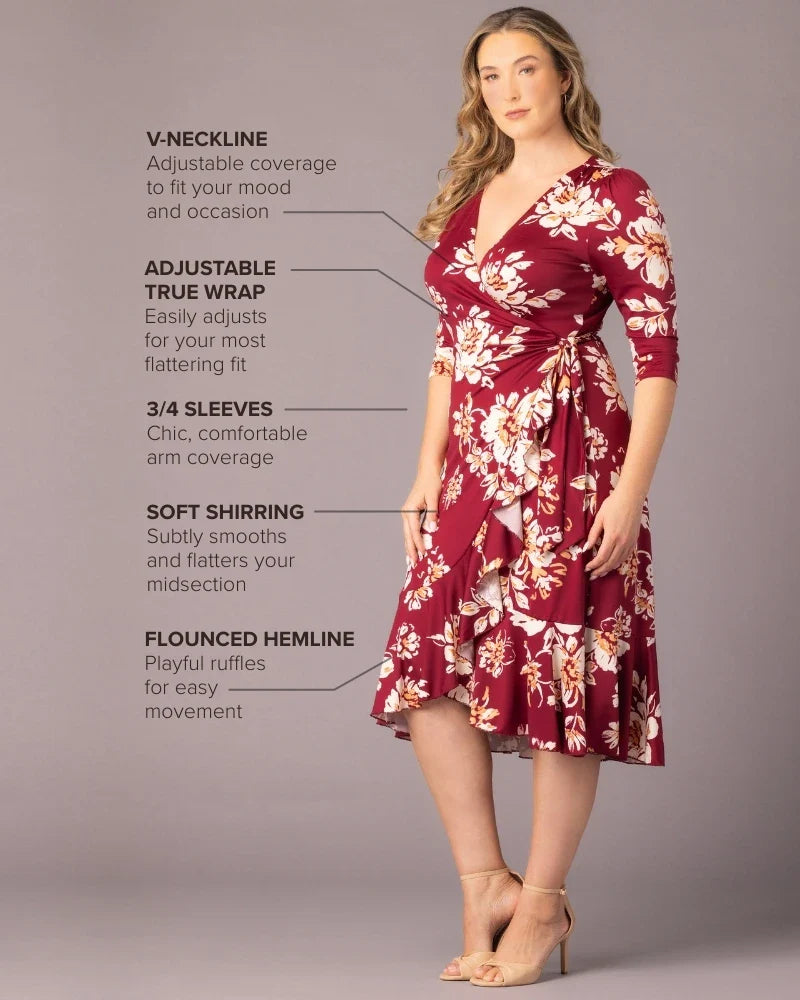 Plus Size Flirty Flounce Wrap Dress