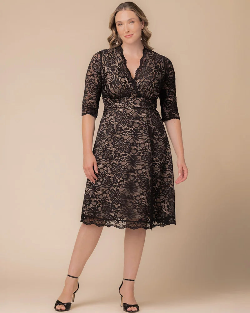 Plus Size Mademoiselle Lace Cocktail Dress