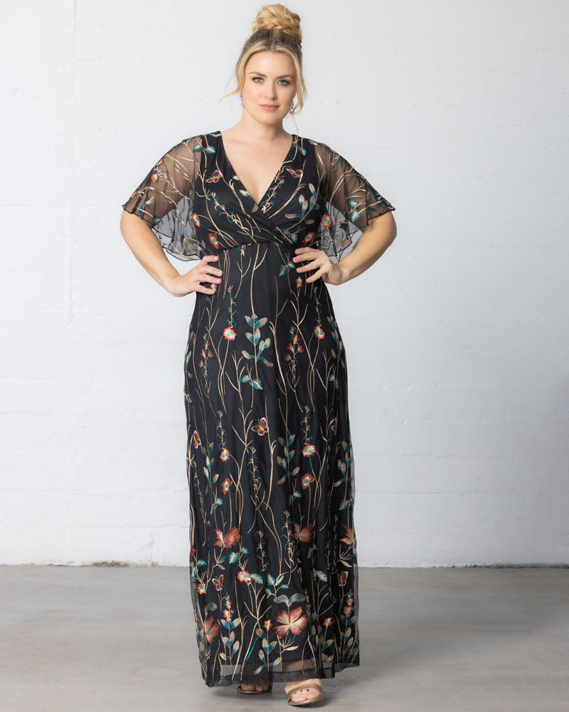 Plus Size Embroidered Elegance Evening Gown