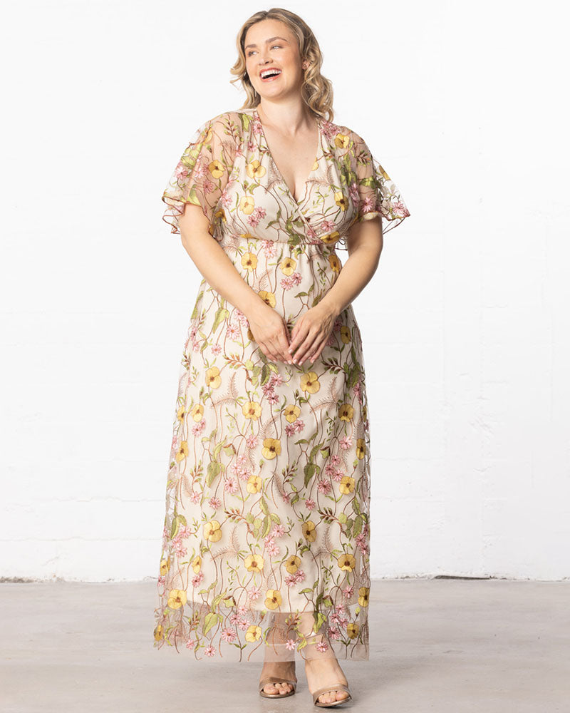 Plus Size Embroidered Elegance Evening Gown