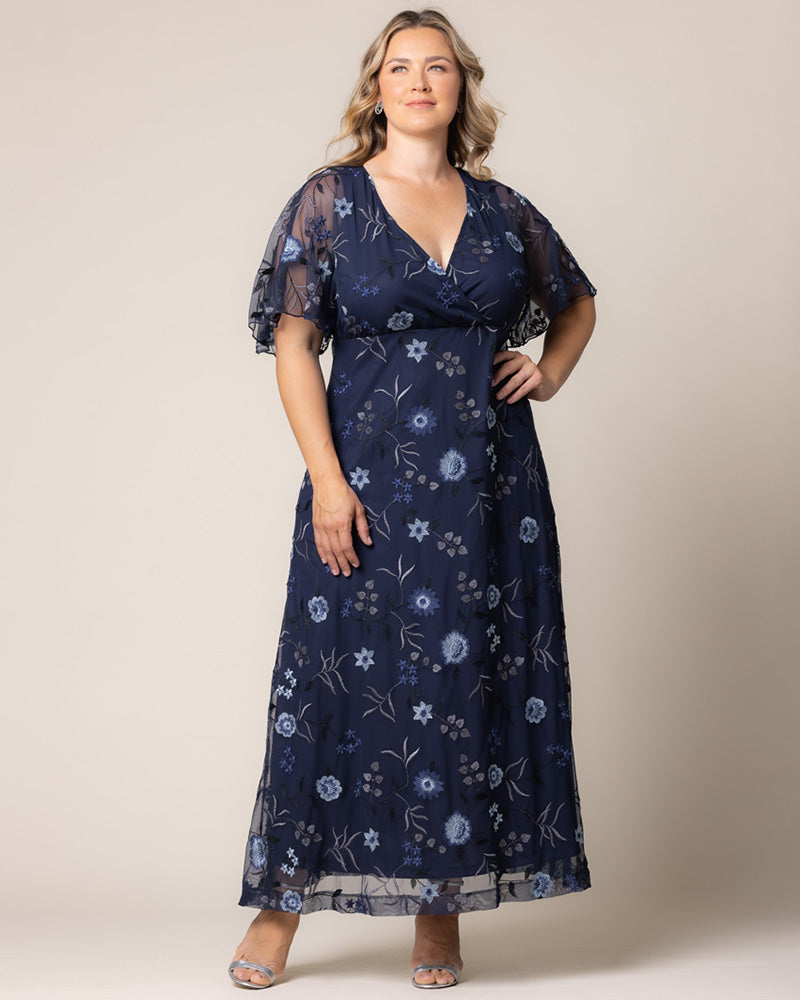 Plus Size Embroidered Elegance Evening Gown