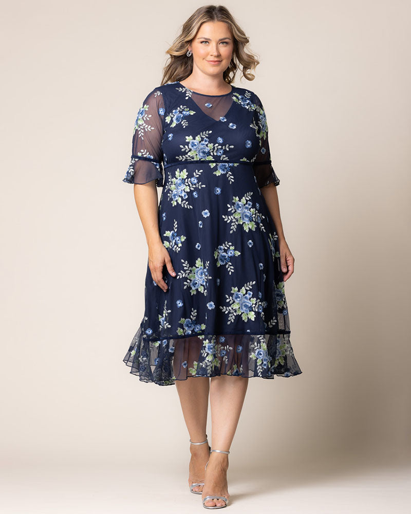 Plus Size Wildflower Embroidered Dress
