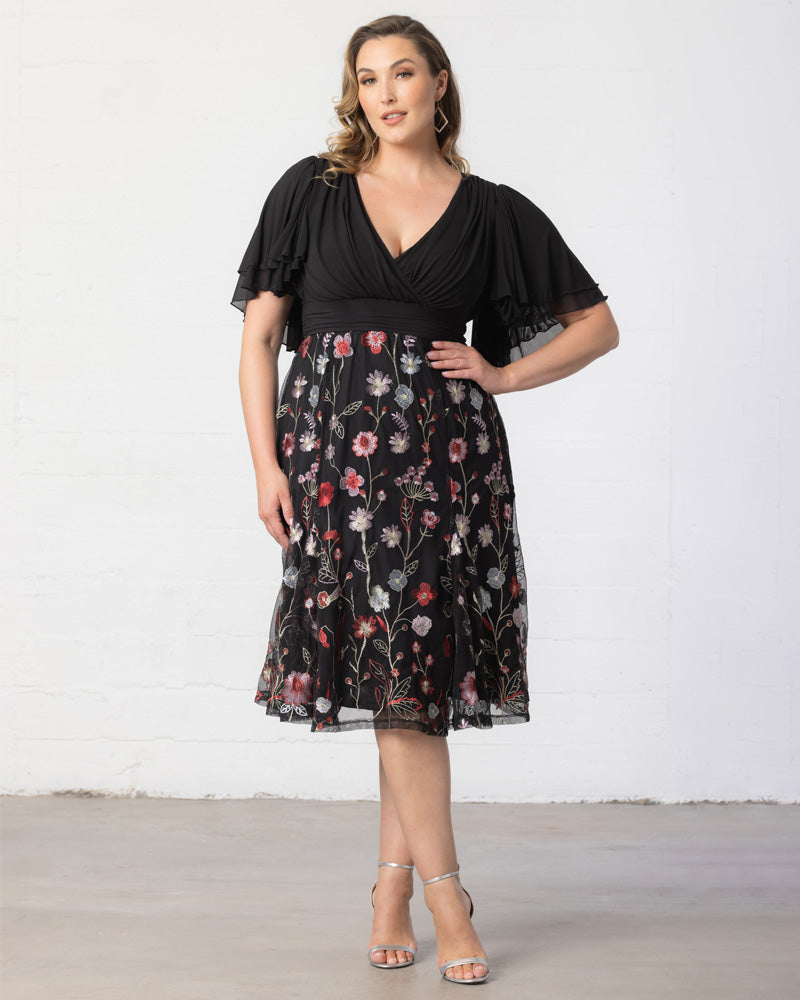 Plus Size Lillian Embroidered Cocktail Dress
