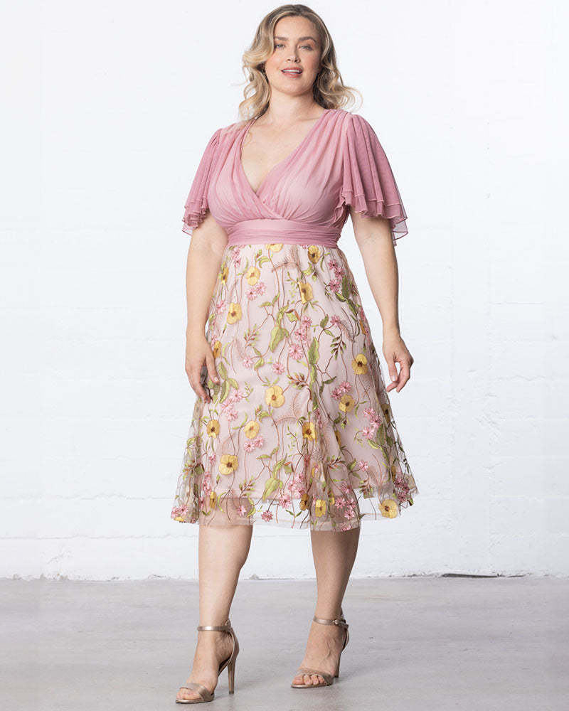 Plus Size Lillian Embroidered Cocktail Dress