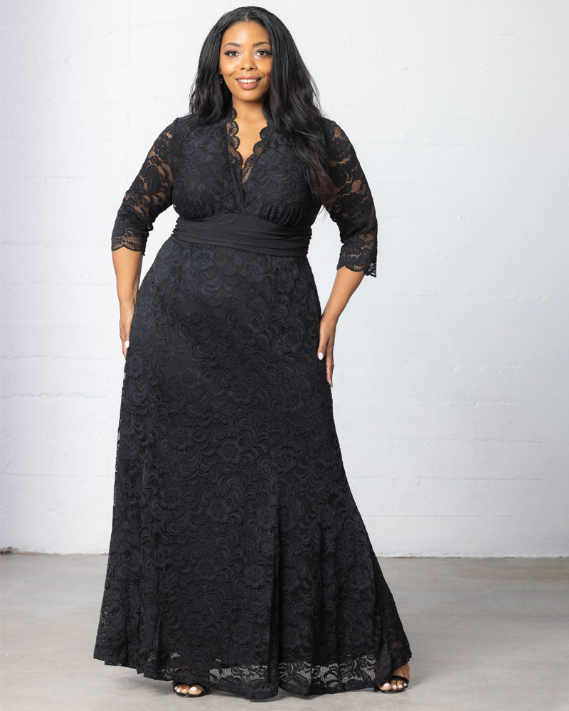 Plus Size Screen Siren Lace Evening Gown