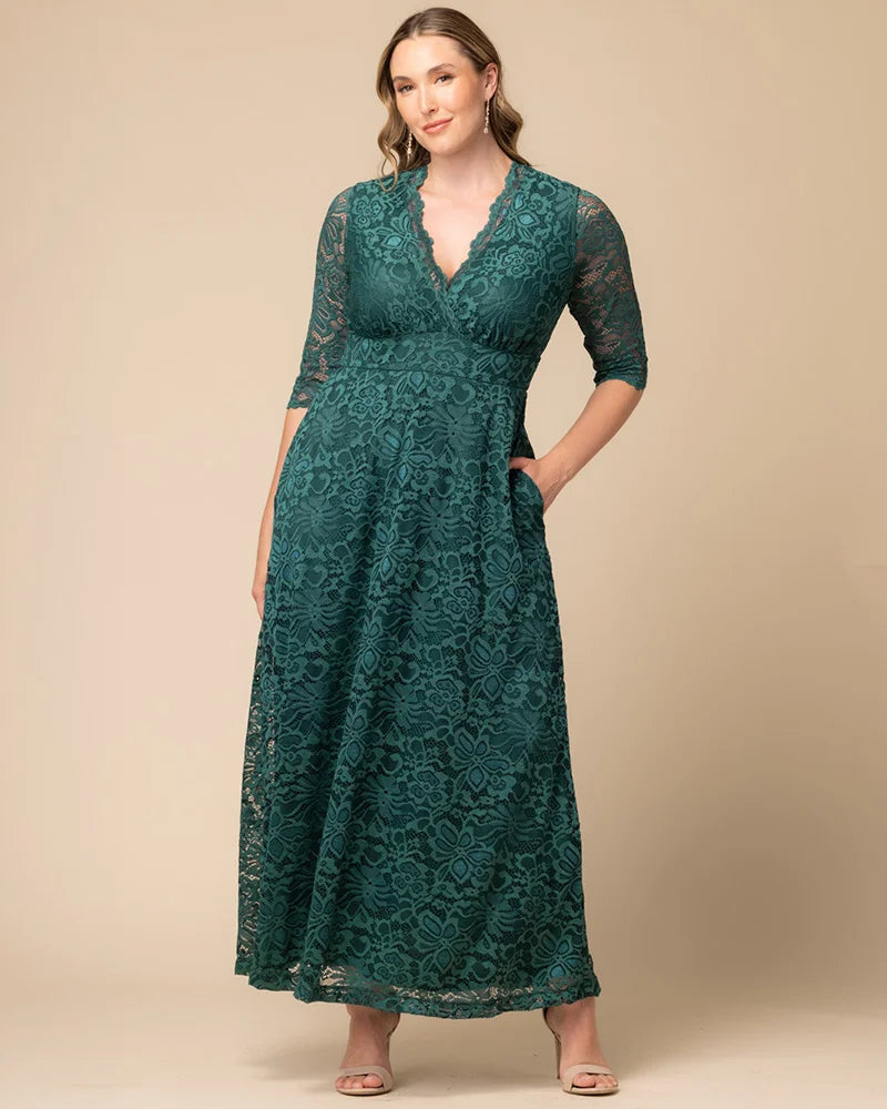 Plus Size Maria Lace Evening Gown