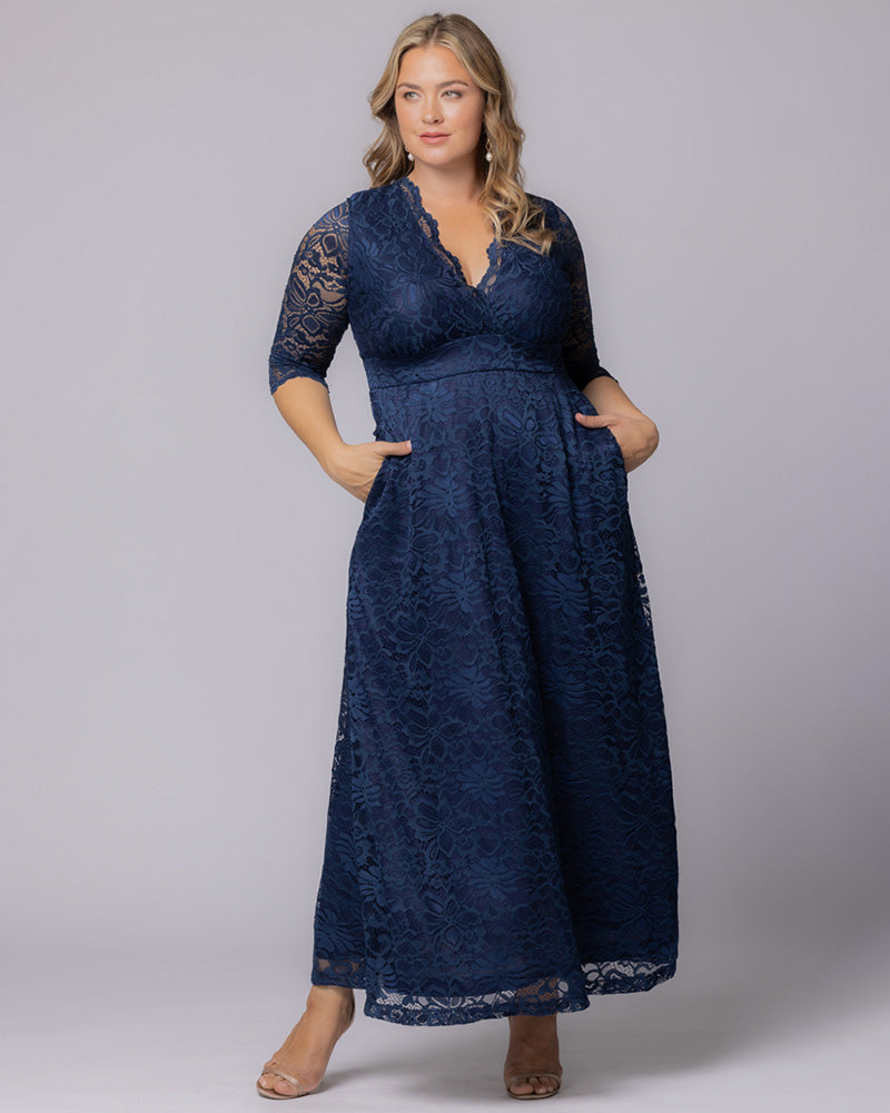 Plus Size Maria Lace Evening Gown