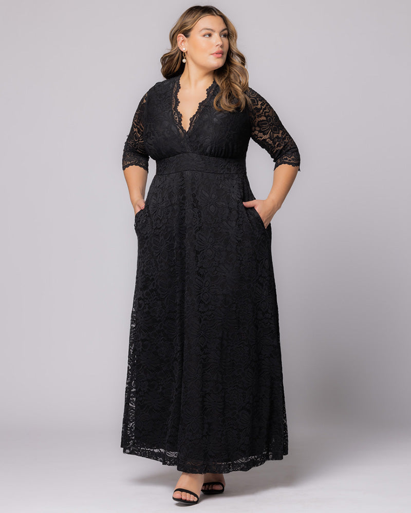 Plus Size Maria Lace Evening Gown