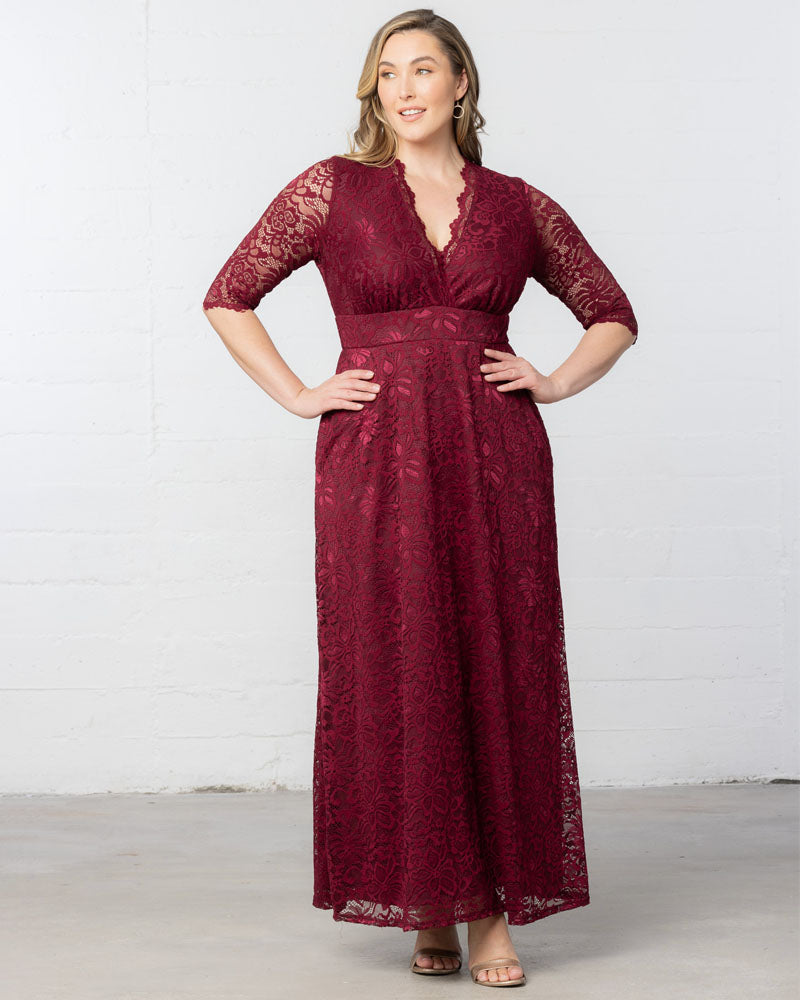 Plus Size Maria Lace Evening Gown