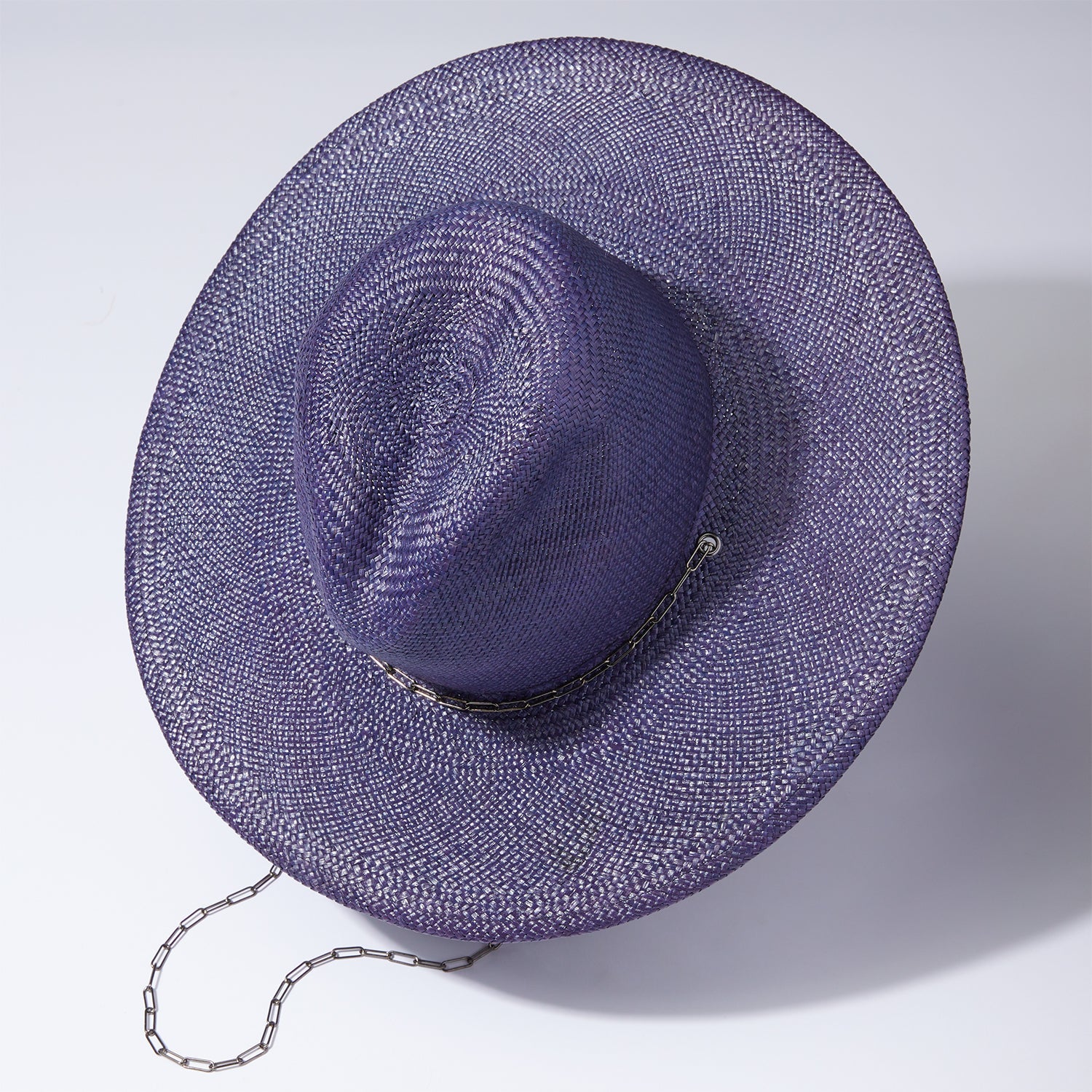 Straw Classic Hat - Neon Navy w/ Metal Trim