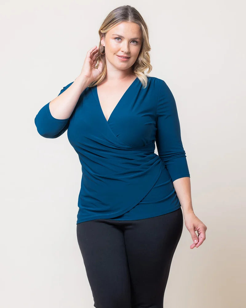 Plus Size Femme Fatale Faux Wrap Top