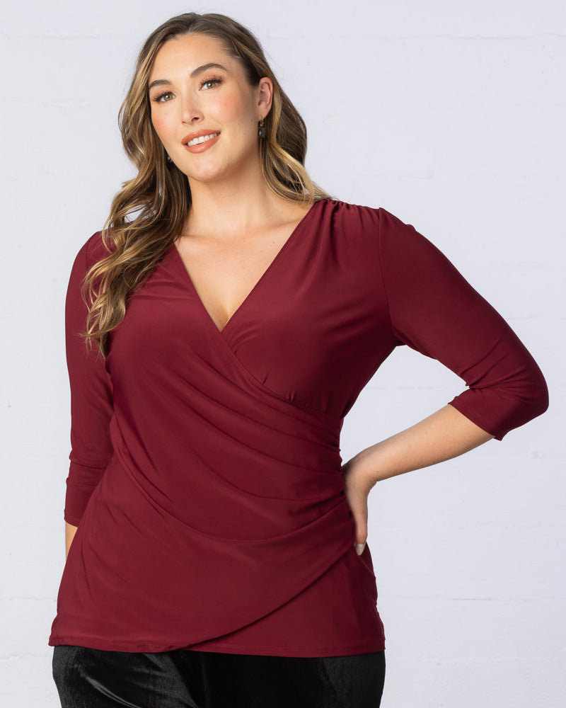 Plus Size Femme Fatale Faux Wrap Top