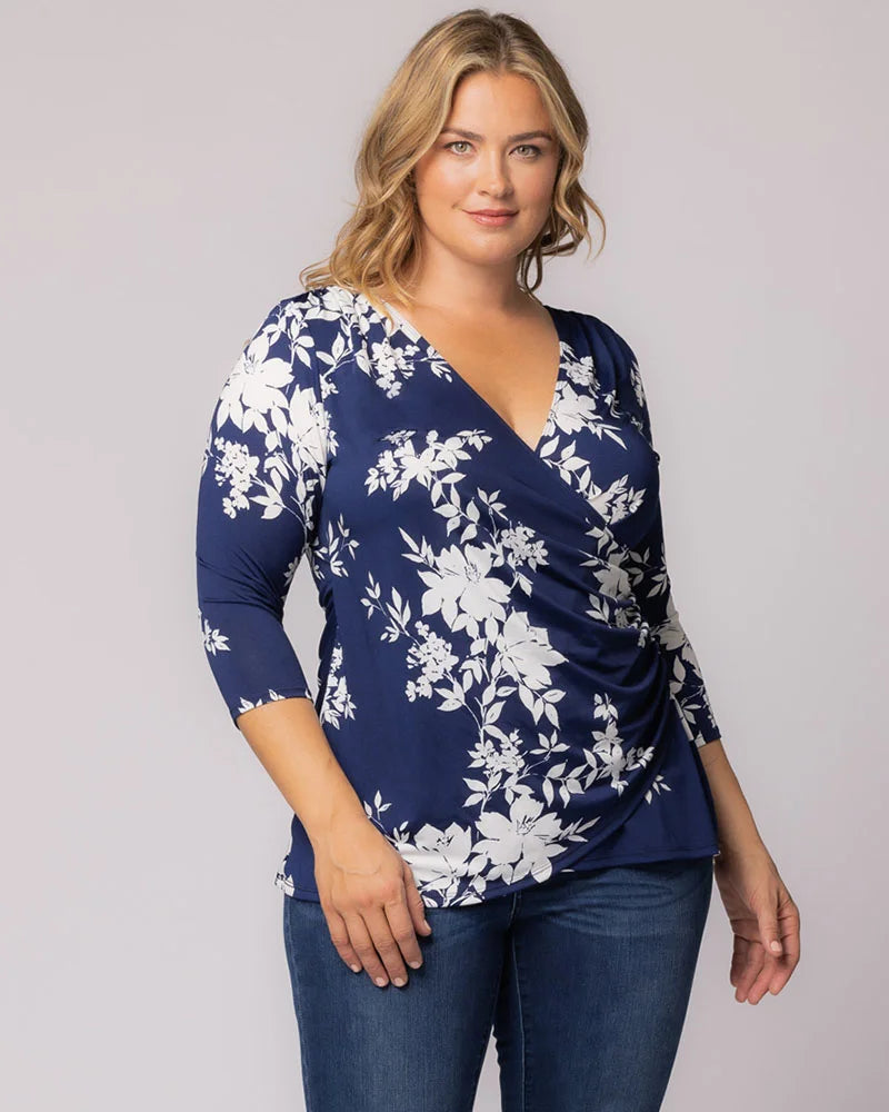 Plus Size Femme Fatale Faux Wrap Top