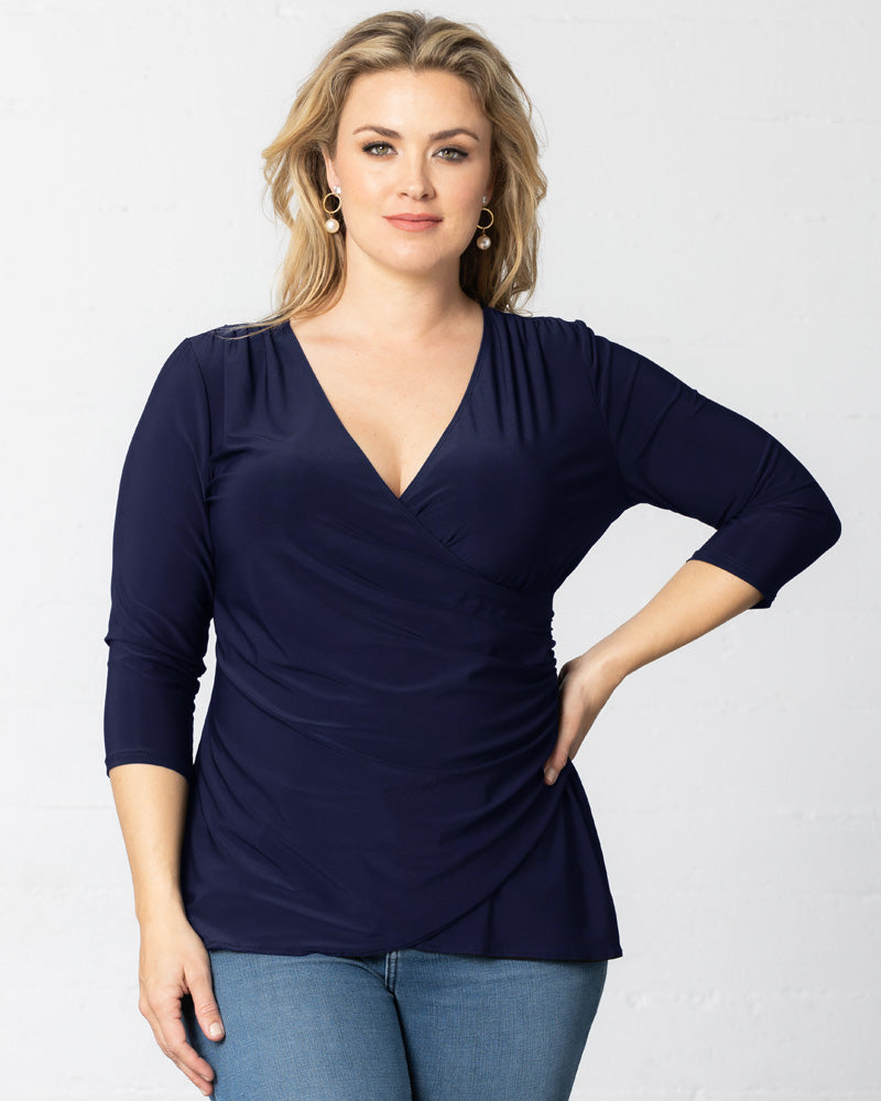 Plus Size Femme Fatale Faux Wrap Top