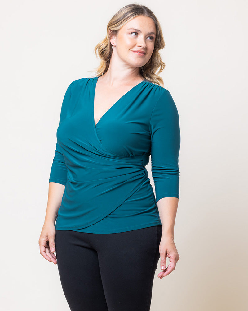 Plus Size Femme Fatale Faux Wrap Top