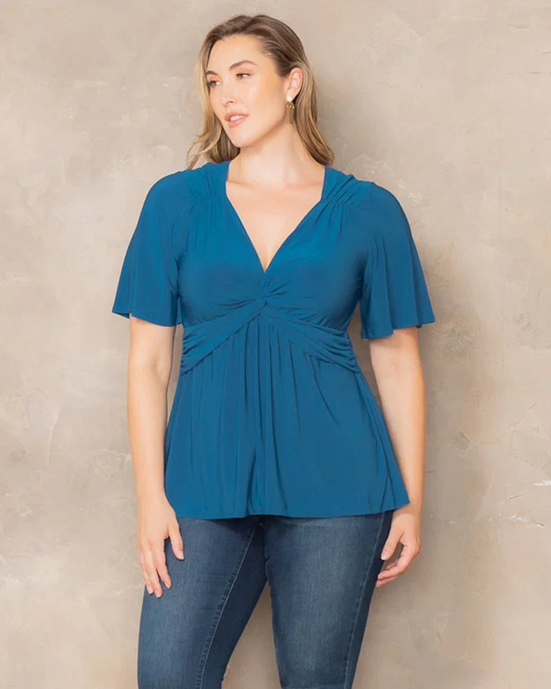 Plus Size Abby Twist Front Blouse