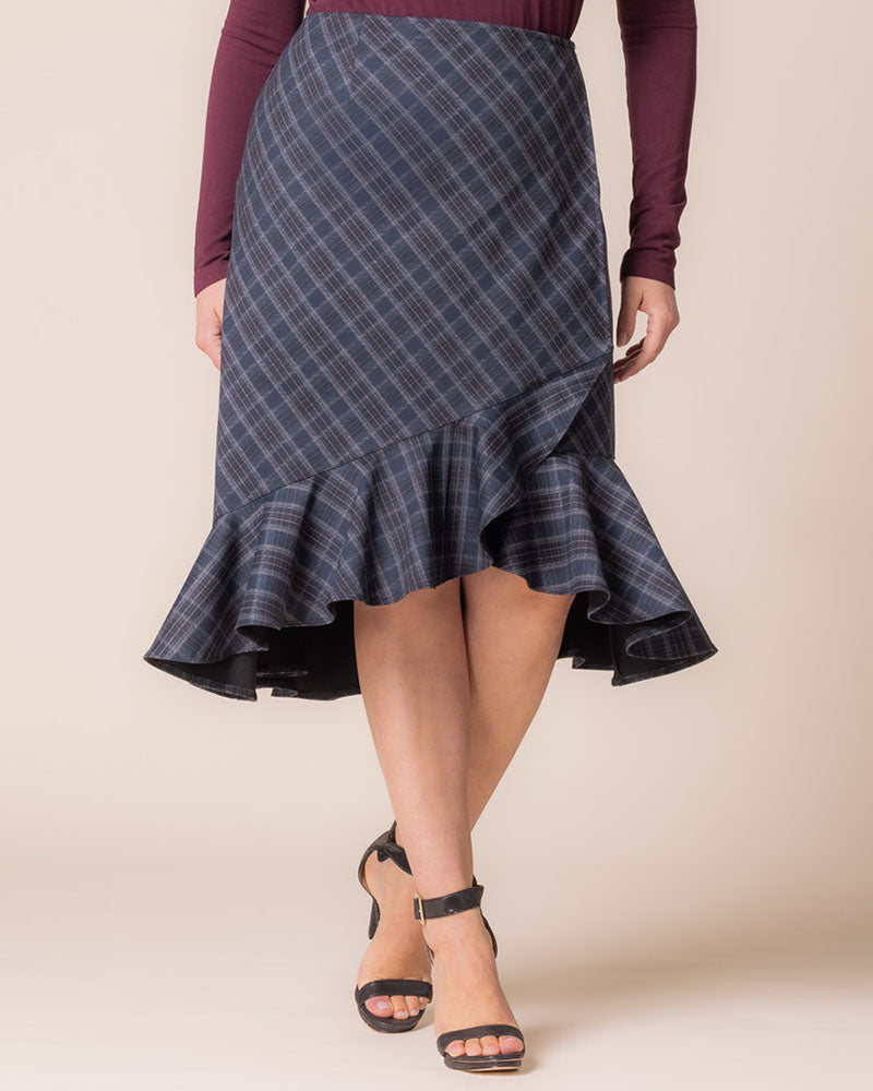 Plus Size Carina Plaid Flounce Skirt