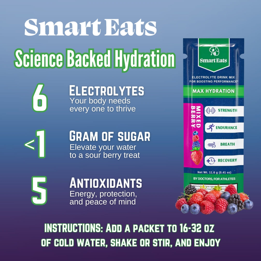 Max Hydration Low Sugar Electrolyte Powder, 30 Packets, Berry
