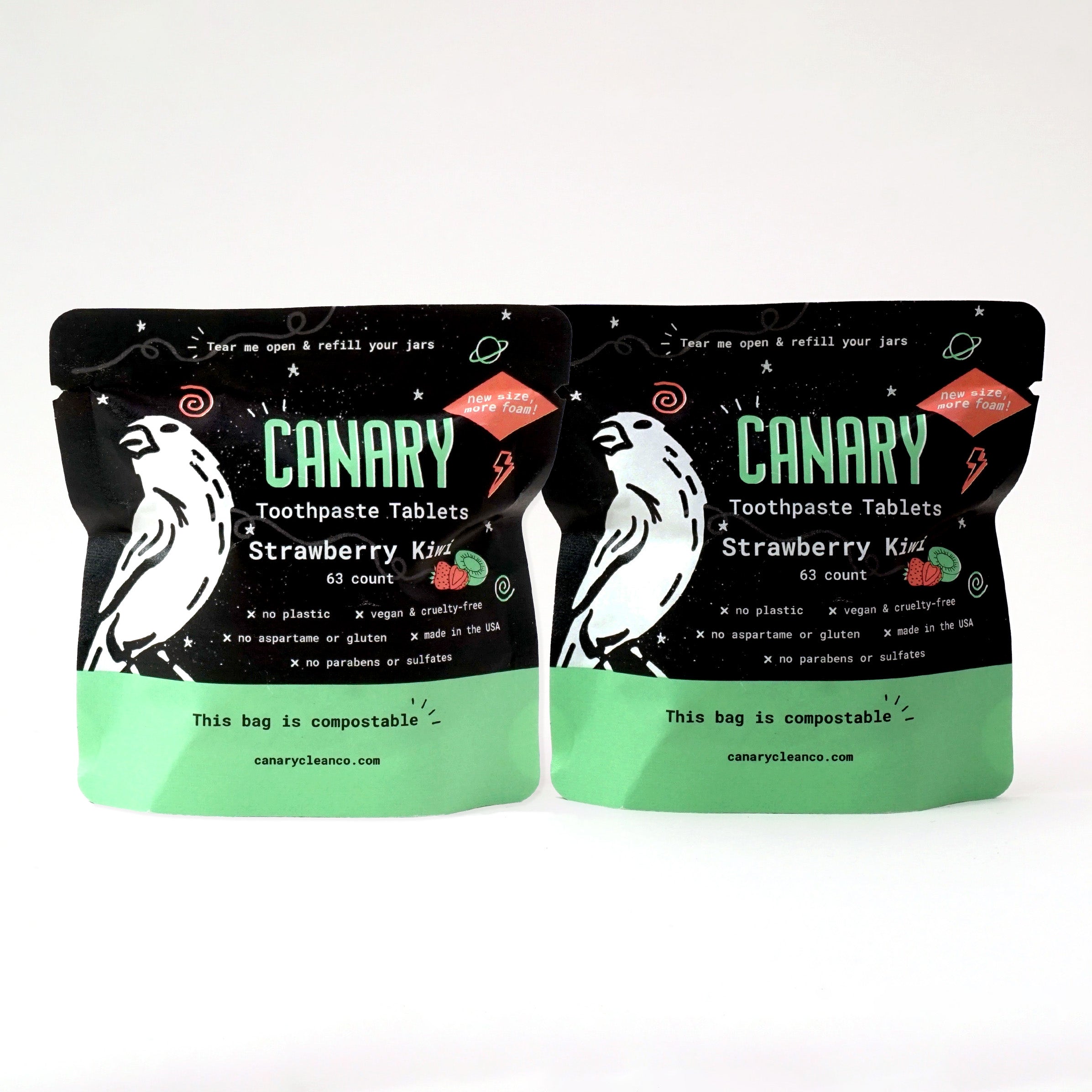 Eco-Friendly Strawberry Kiwi Toothpaste Tablets