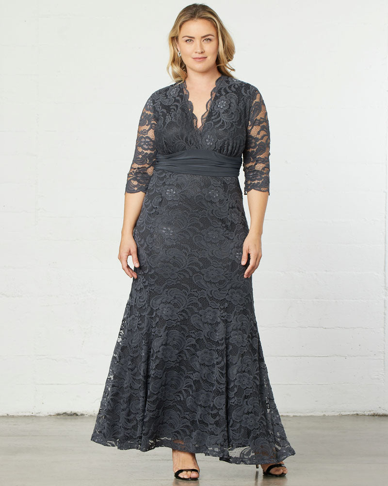 Plus Size Screen Siren Lace Evening Gown