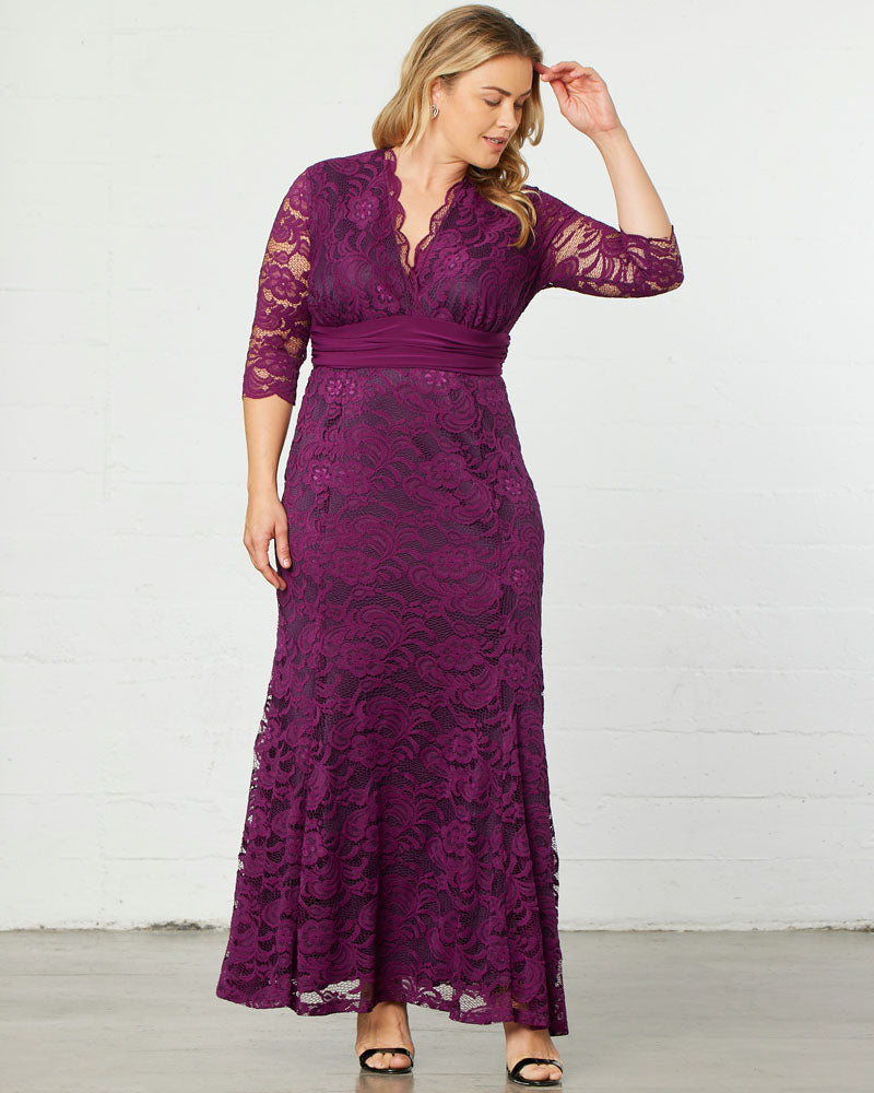 Plus Size Screen Siren Lace Evening Gown