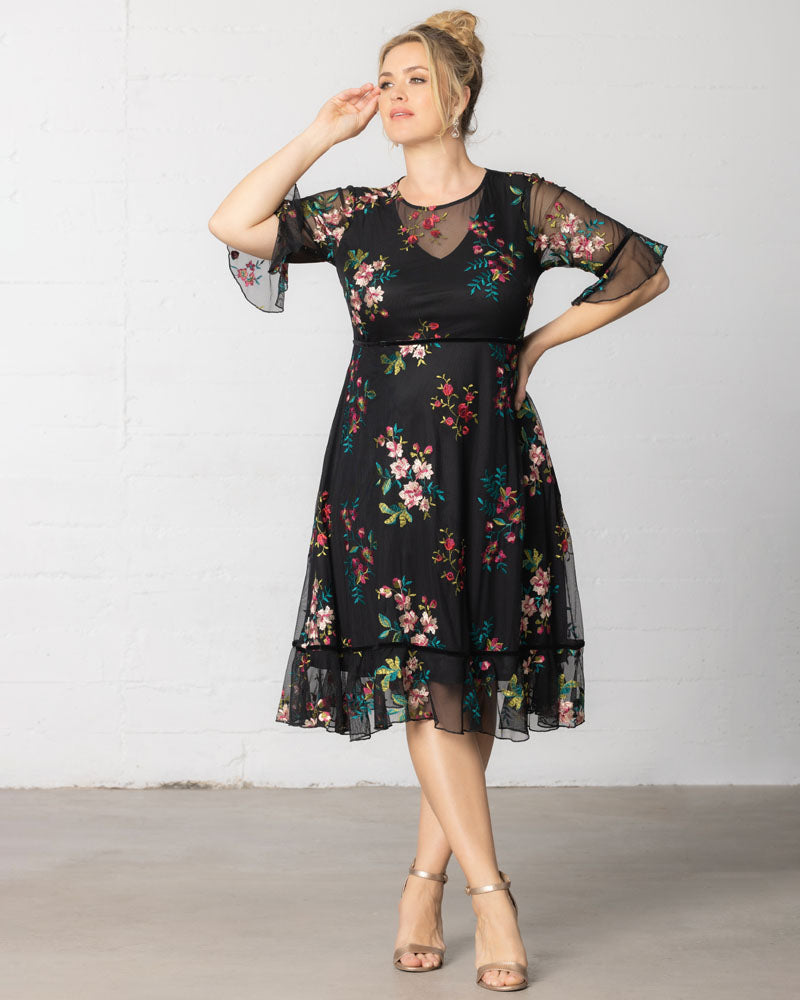 Plus Size Wildflower Embroidered Dress