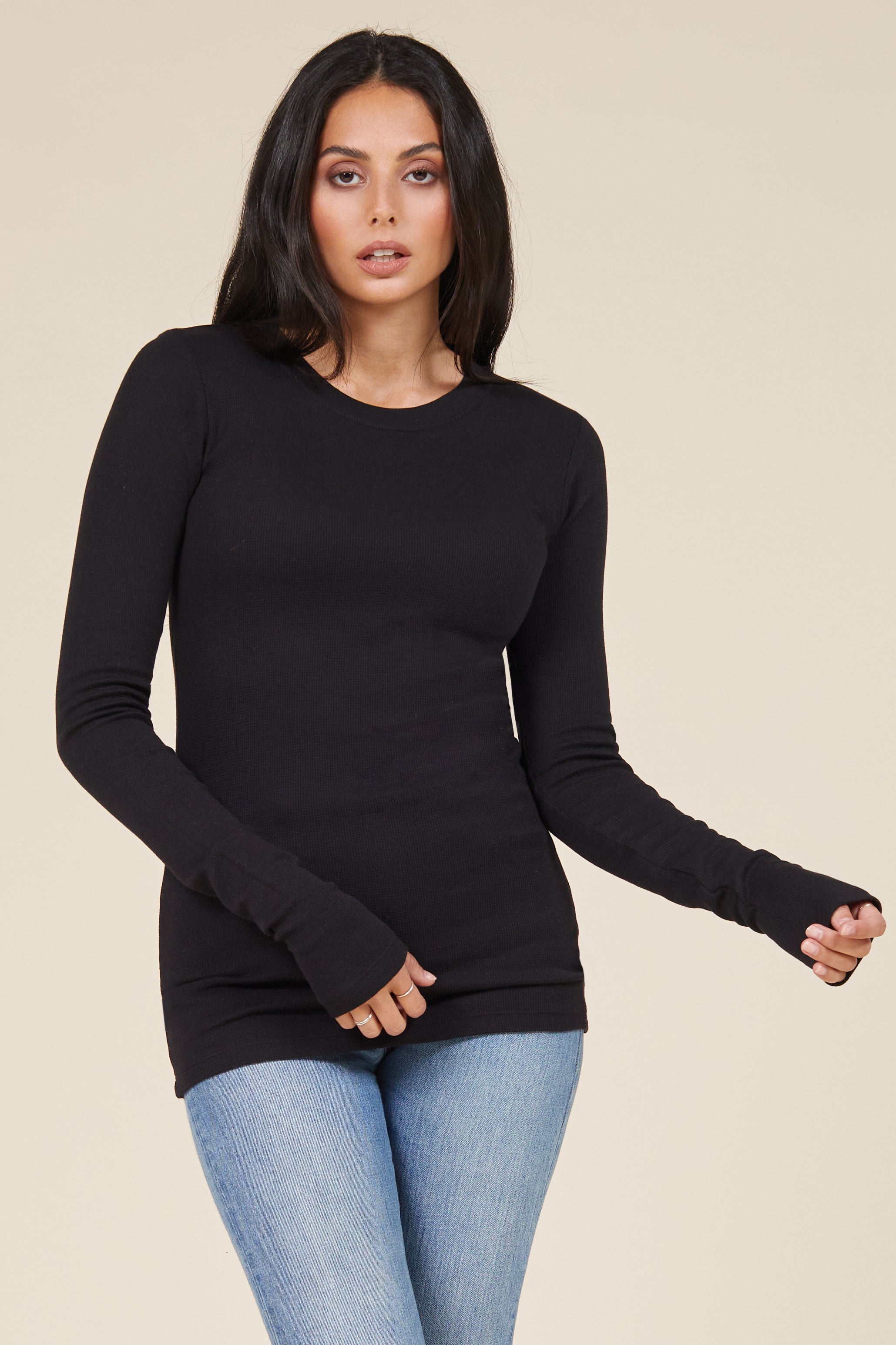 Essentials Bundle: Long Sleeve Thermal & V Neck + Scarf