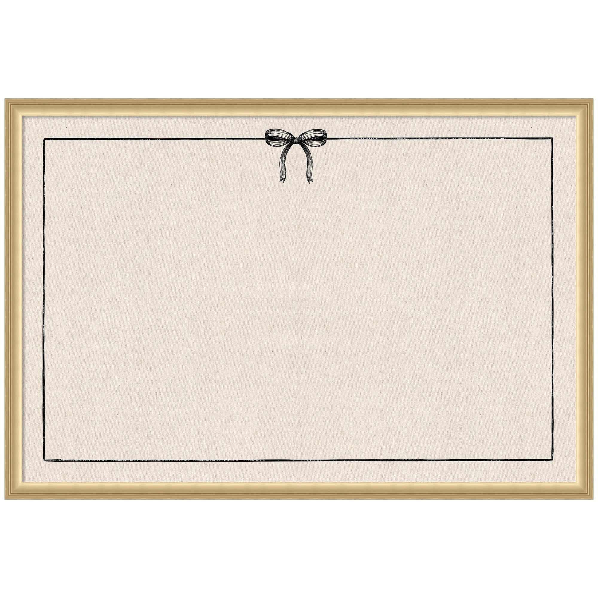 Framed Fabric Pinboard Linen Coquette Black Bow Frame Wall Organization