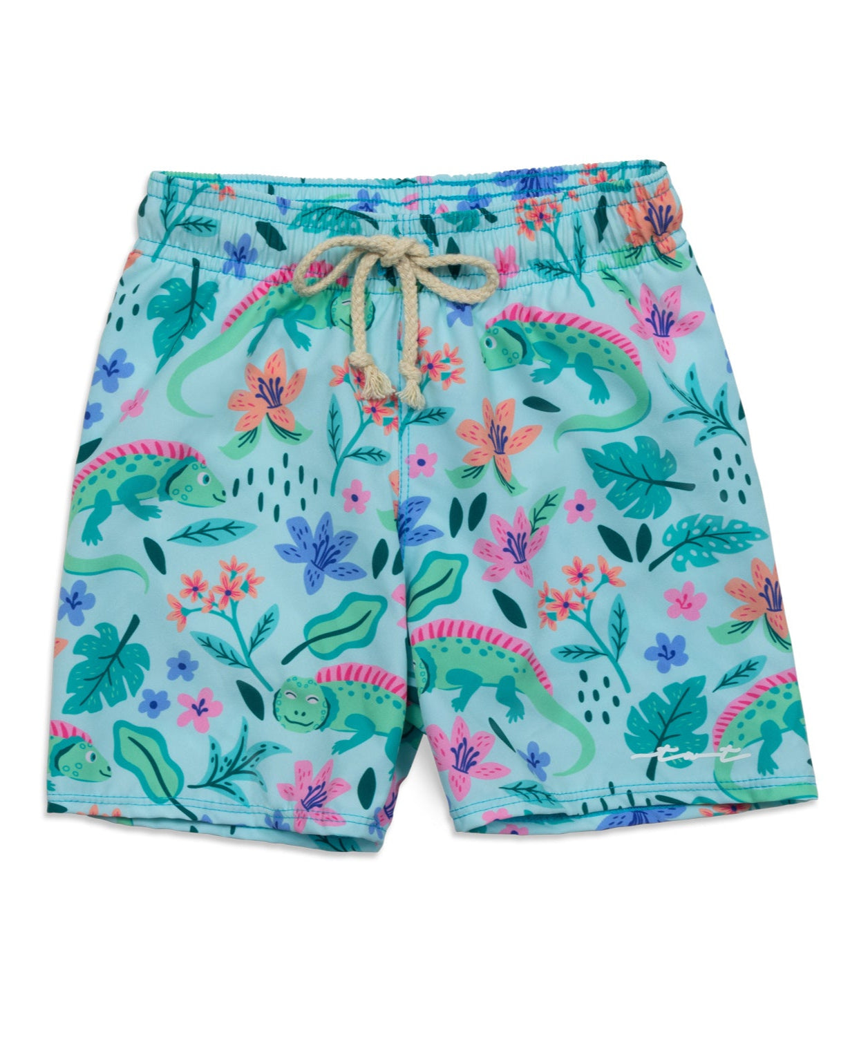 Boys Tropical Iguanas UPF Breathable Swim Trunks