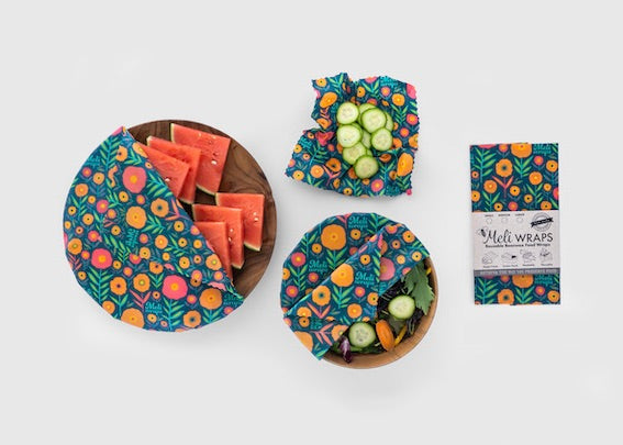 Eco-Friendly Beeswax Food Wrap - Fall Bloom Print