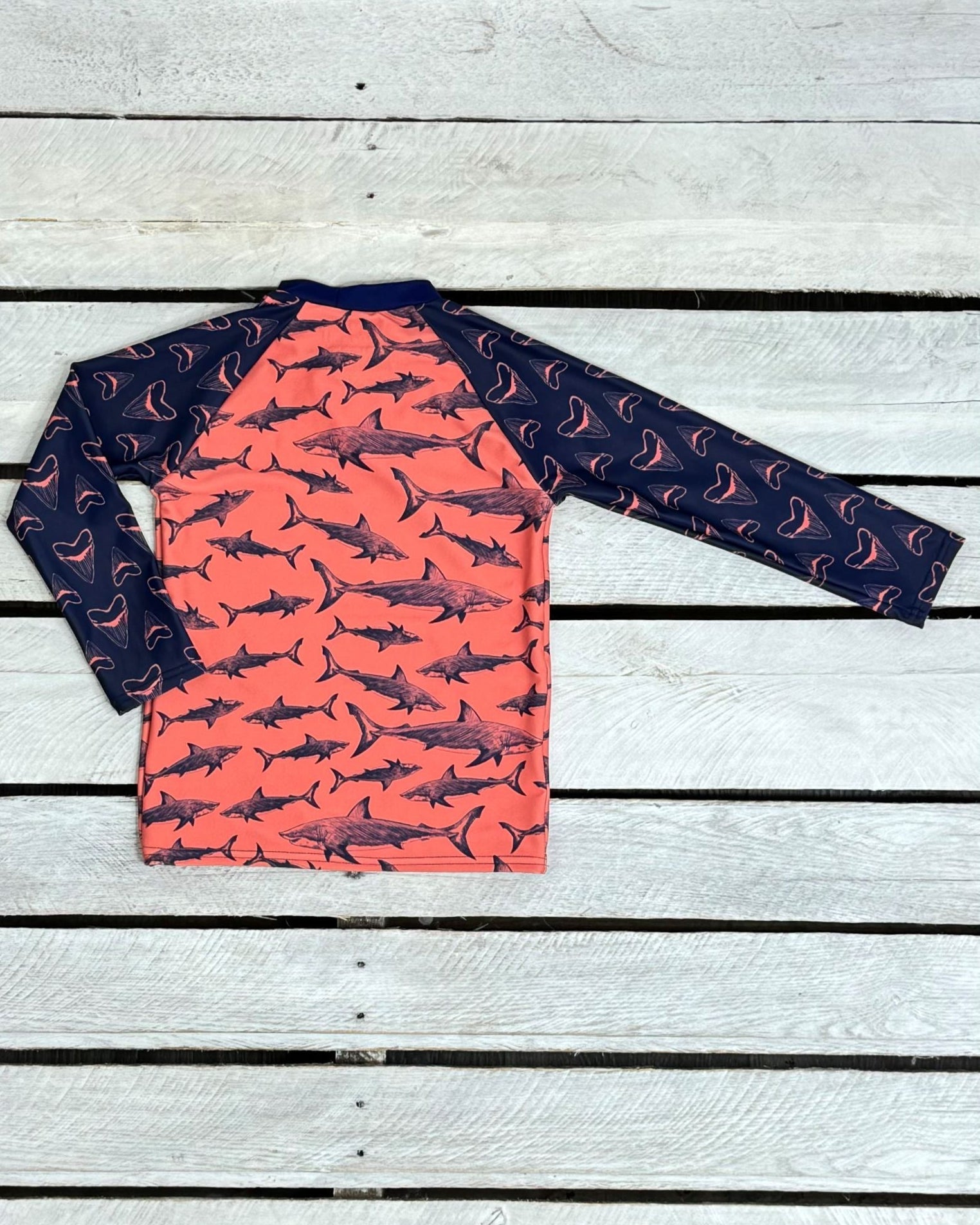 Boys Shark Bite UPF Long Sleeve Sun Shirt