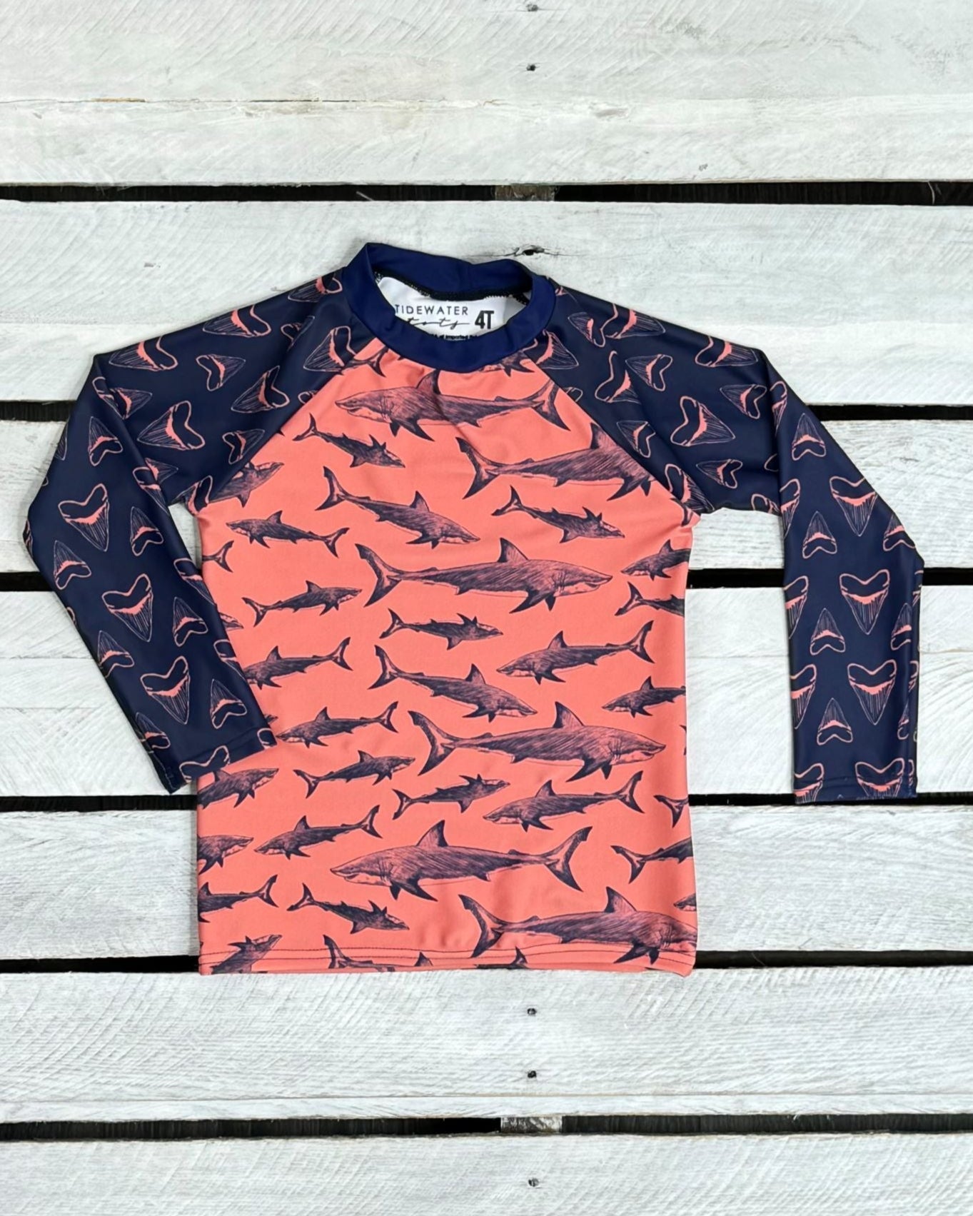 Boys Shark Bite UPF Long Sleeve Sun Shirt