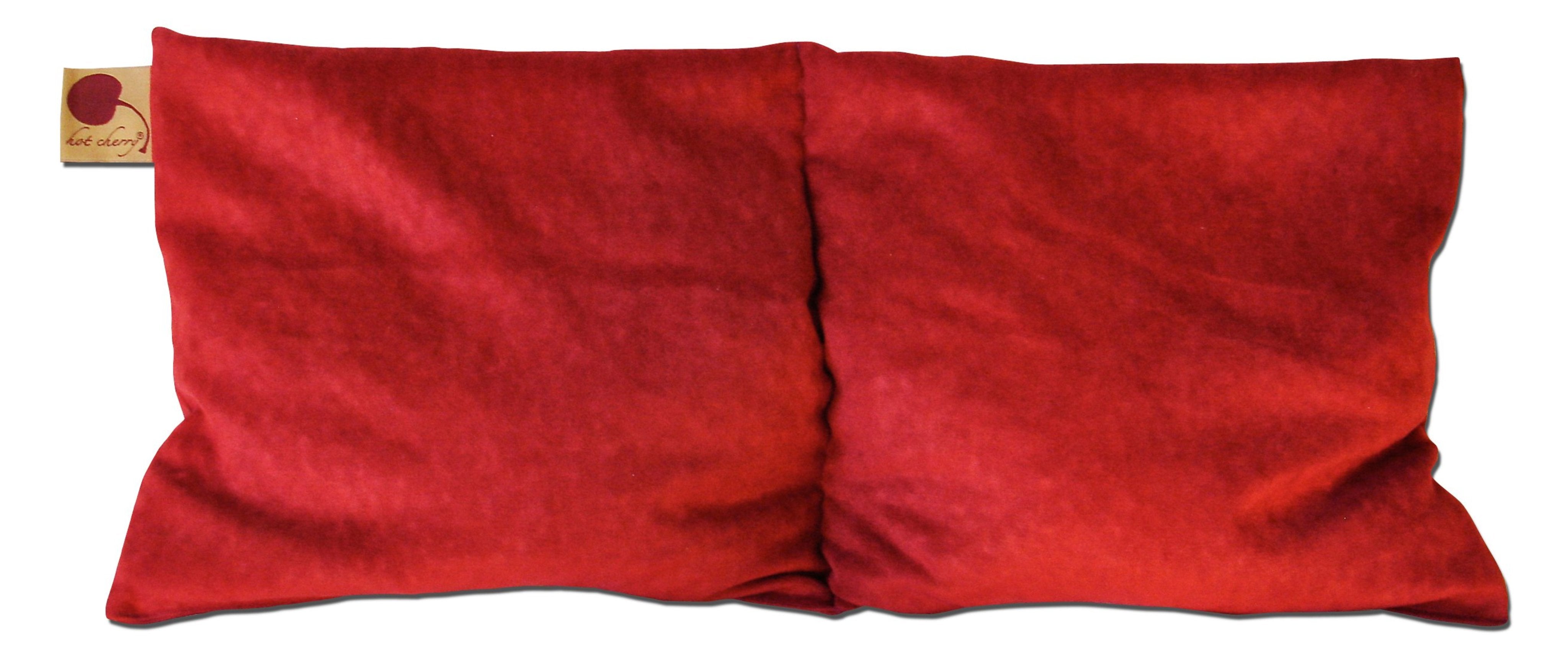 Cherry Pit Double Square Pillow - Red Ultra-Suede