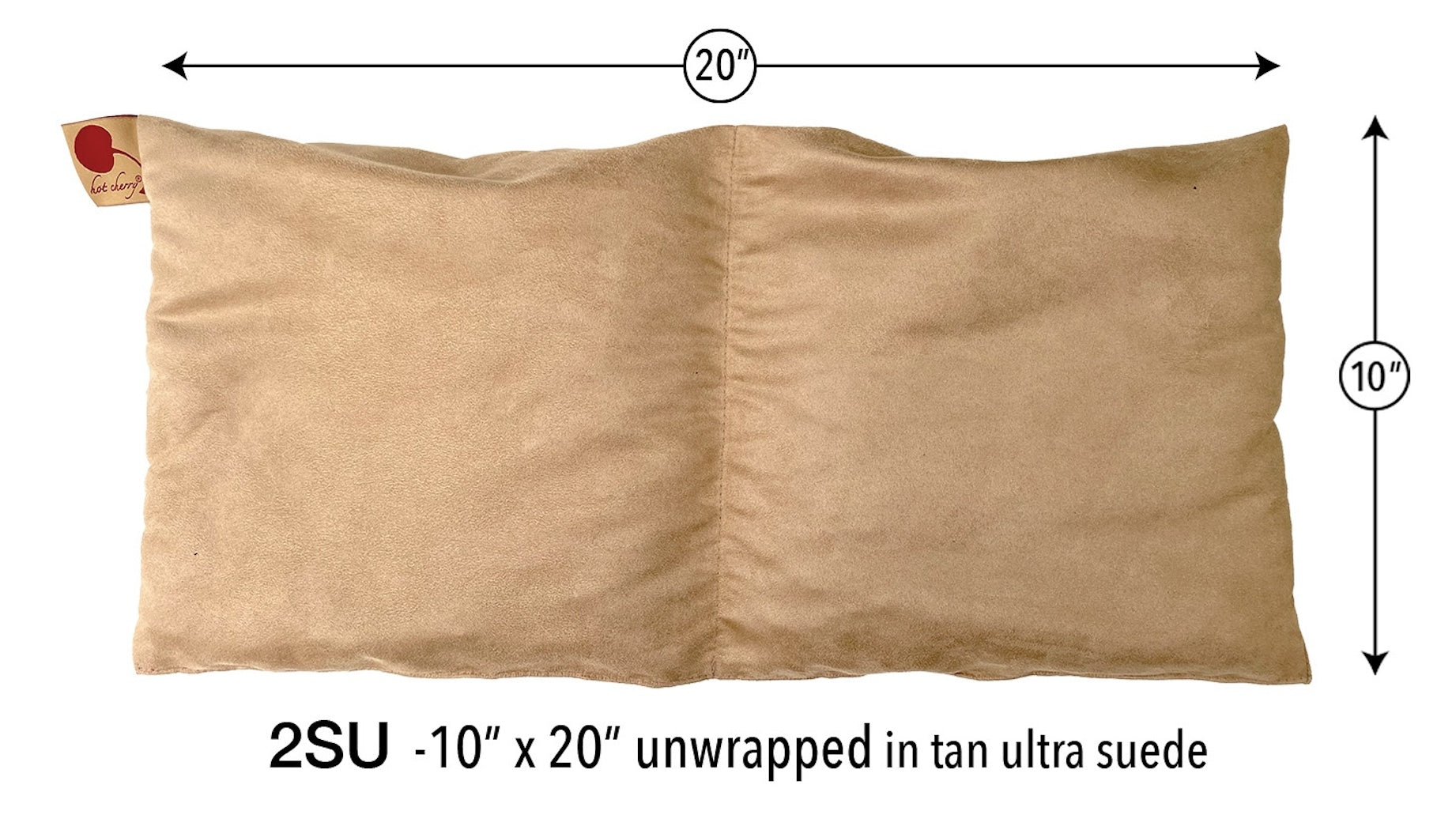 Hot Cherry Double Square Pillow - Tan Ultra-Suede
