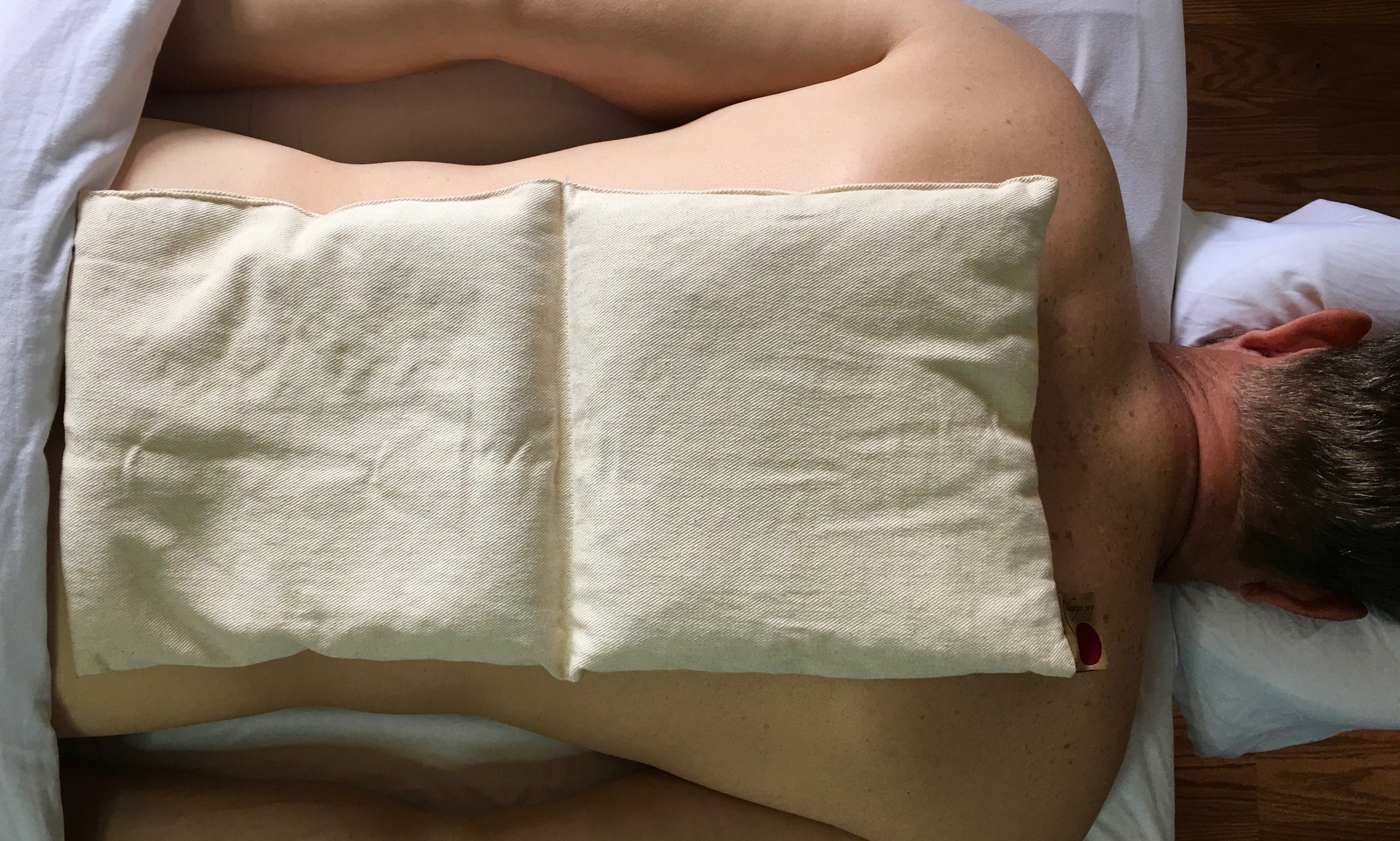 Cherry Pit Double Square Pillow - Natural Denim