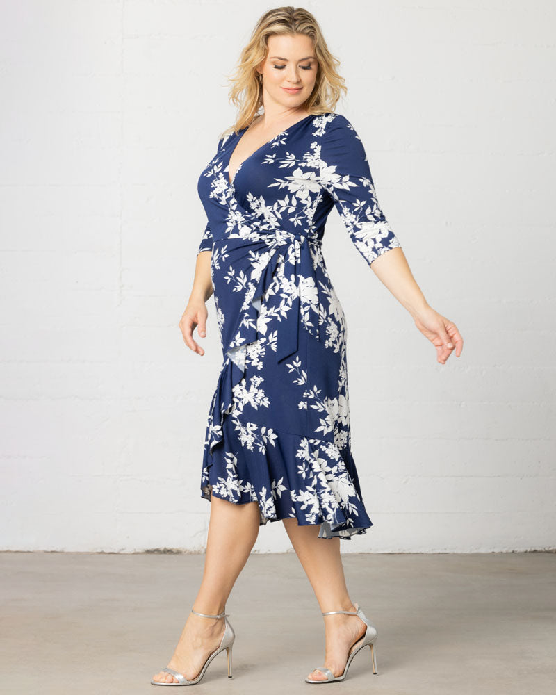 Plus Size Flirty Flounce Wrap Dress