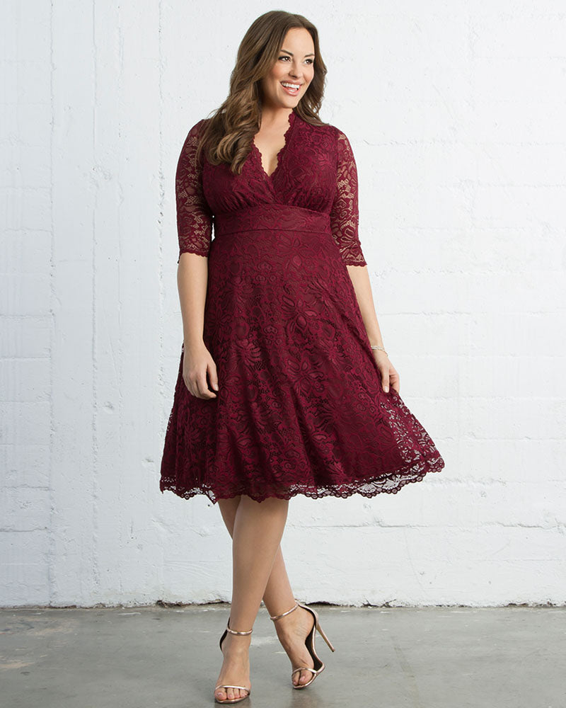 Plus Size Mademoiselle Lace Cocktail Dress