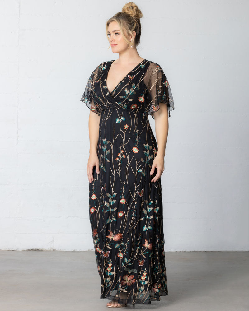 Plus Size Embroidered Elegance Evening Gown