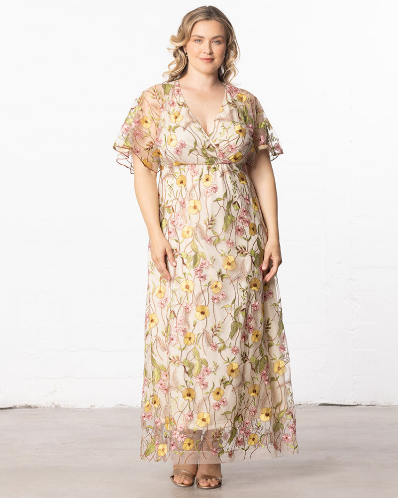 Plus Size Embroidered Elegance Evening Gown