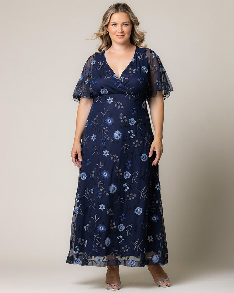 Plus Size Embroidered Elegance Evening Gown