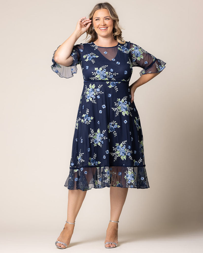 Plus Size Wildflower Embroidered Dress
