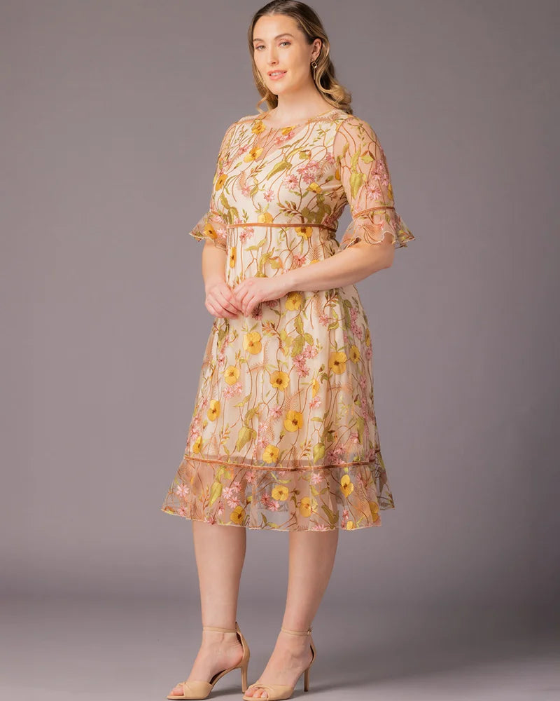 Plus Size Wildflower Embroidered Dress