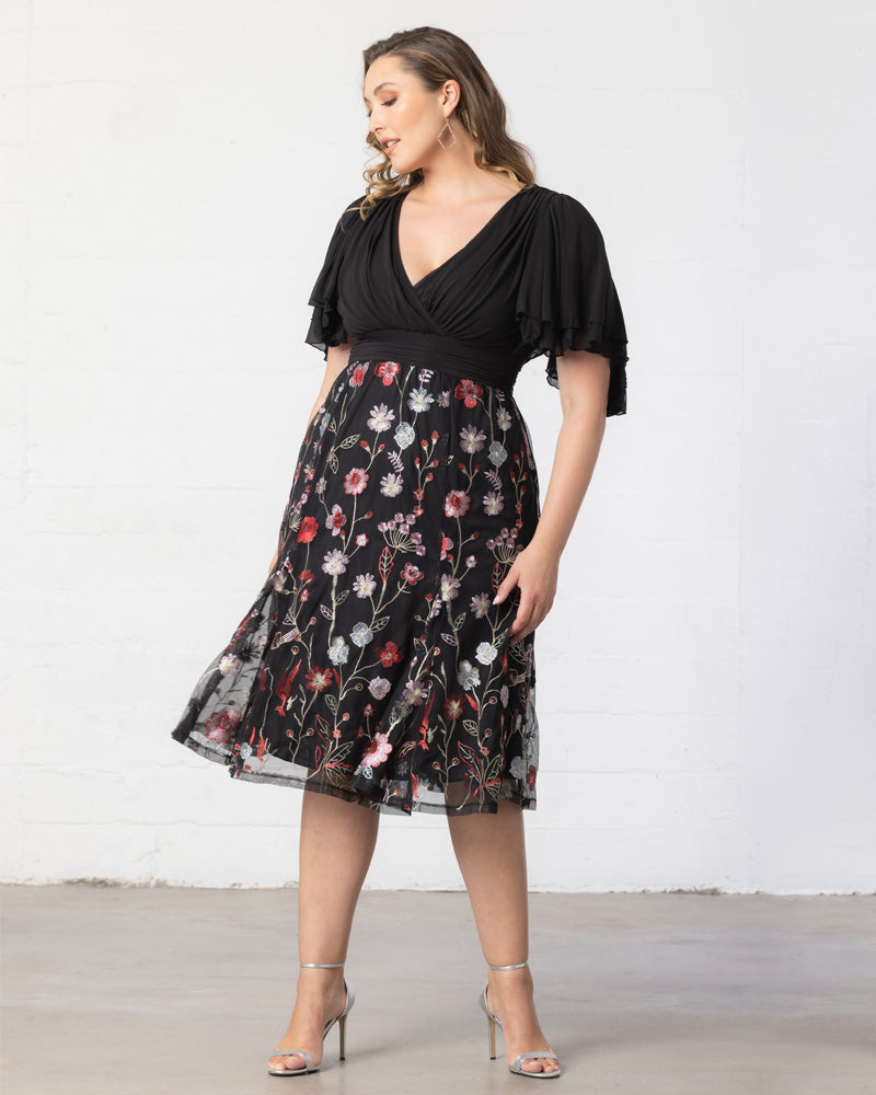 Plus Size Lillian Embroidered Cocktail Dress