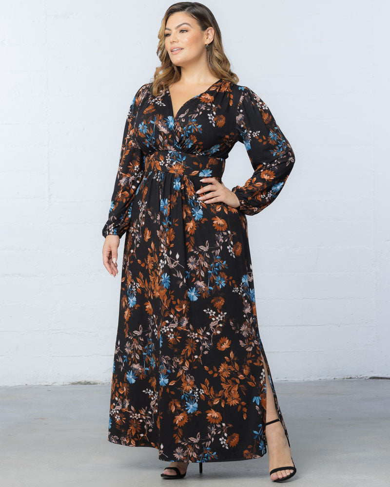 Plus Size Kelsey Long Sleeve Maxi Dress