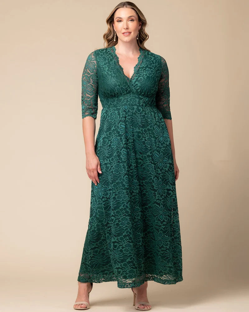 Plus Size Maria Lace Evening Gown