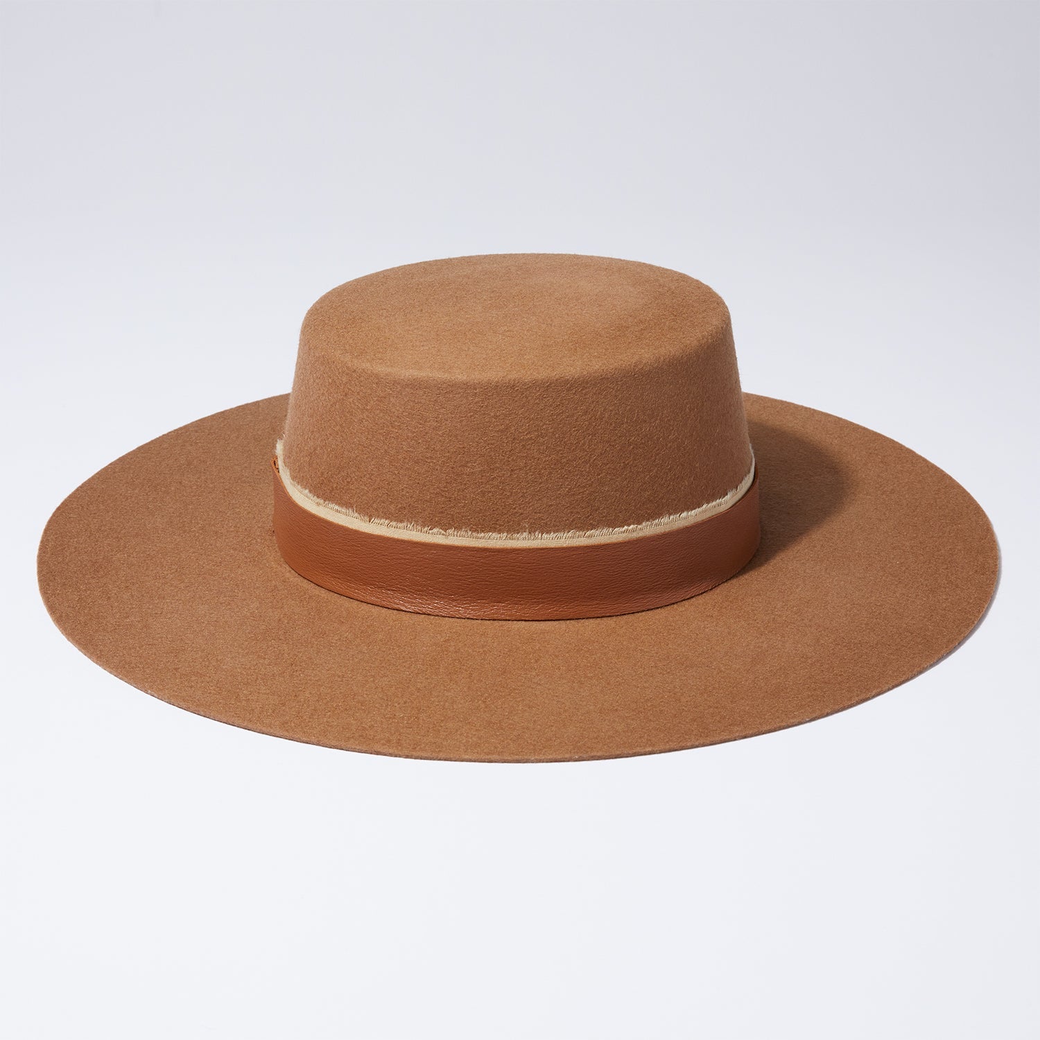 Bolero Wool Hat – Brown Sugar & Rawhide Leather Trim